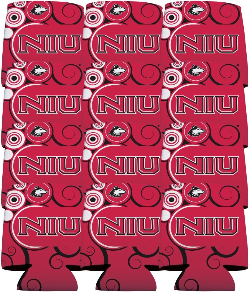 VictoryStore Can and Beverage Coolers - Northern Illinois University, Swirls Design, Set of 12