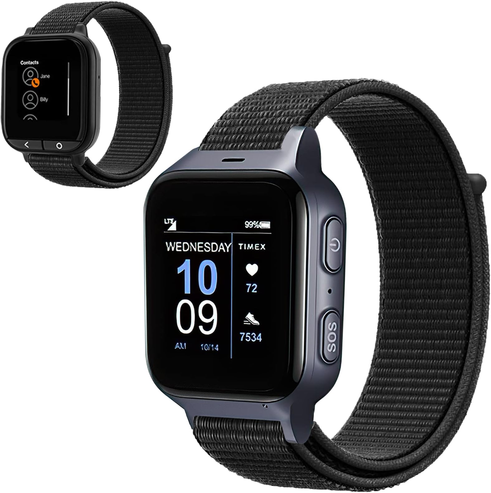 Hensinple Compatible for Timex Family Connect SENIOR Watch Band/Verizon Care Smart/FamilyConnect™ v1 Watch Band, Nylon Elastic Sport Strap Comfortable Adjustable Watch Band Replacement for Man Woman