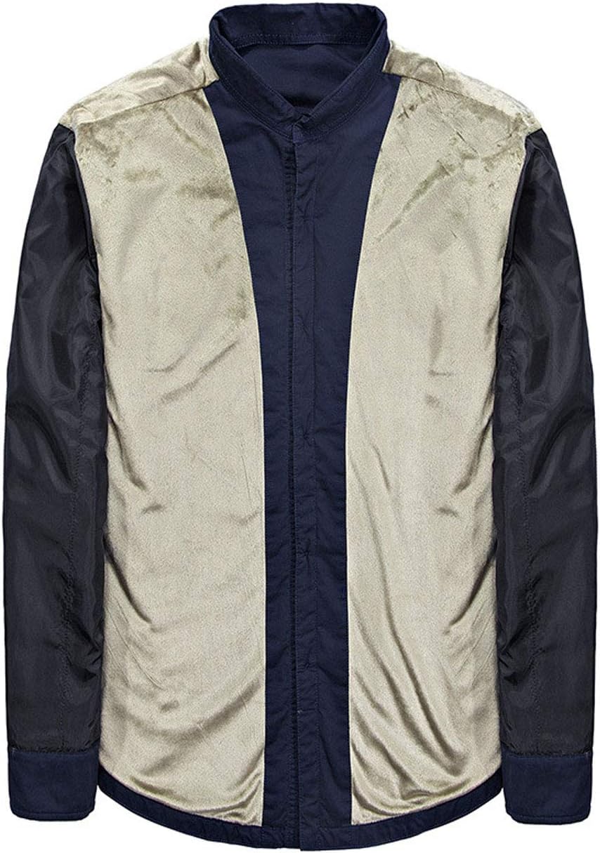 Flygo Men's Warm Sherpa Lined Button Front Military Work Shirt Jacket (X-Large, Navy)
