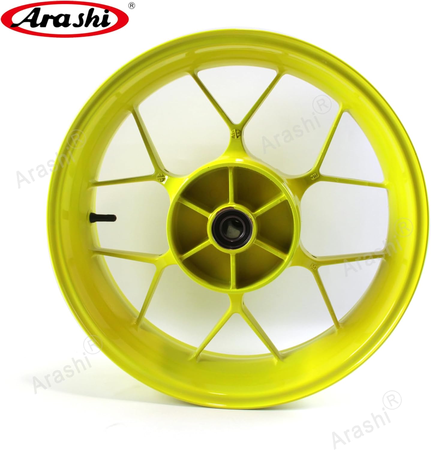 Arashi Rear Wheel Rim and Brake Disc Rotor for Honda CBR1000RR 2008-2016, Motorcycle Replacement Accessories Parts Neon Yellow