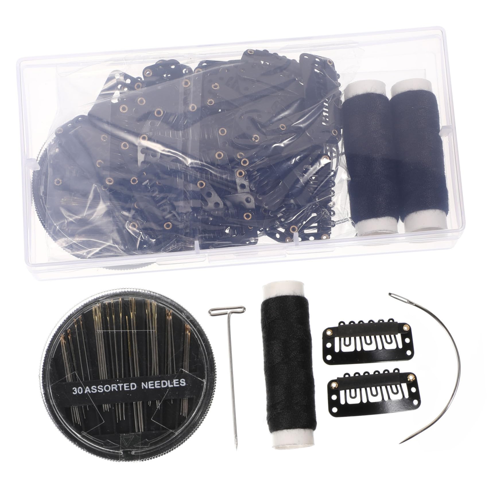 minkissy 3sets Clip Per Parrucche e Needles t Per Cucire Di Accessori Per Estensioni e Parrucche Facili Da Usare