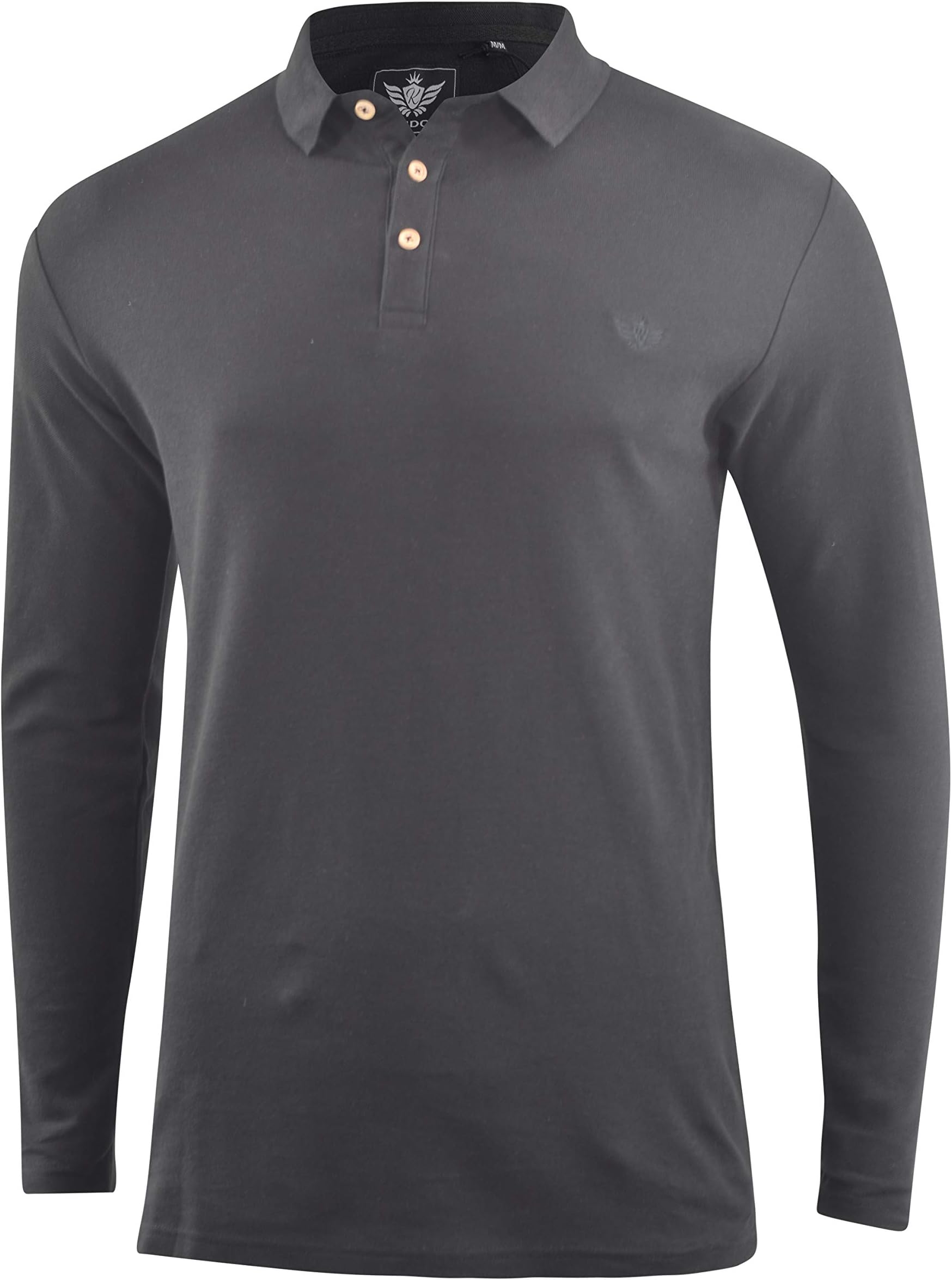 KandorMen's Polo Shirt Long Sleeve Casual Plaid Collar T-Shirts