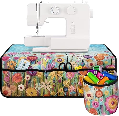 Miniatura 173 de Tapetes para máquina de coser de girasol y colibrí para mesa con bolsillos, para máquinas de coser de Acción de Gracias, alfombrillas para reducir