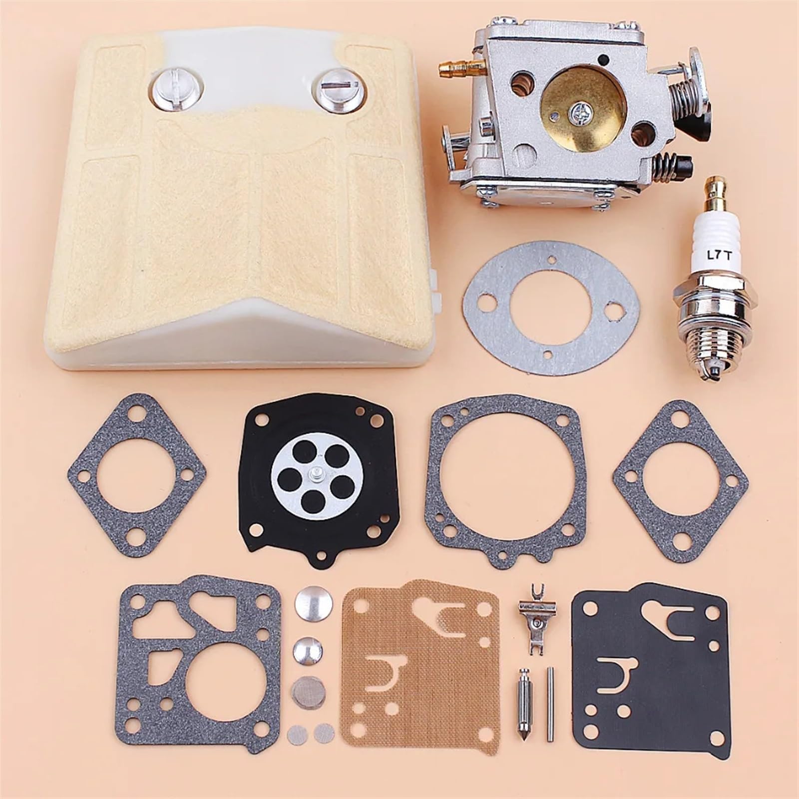 DUNLAP Kit de reparación de diafragma de Filtro de Aire de carburador Compatible con 61 66 181 266 268 272 281 288 Tillotson HS-254B motosierras repuestos