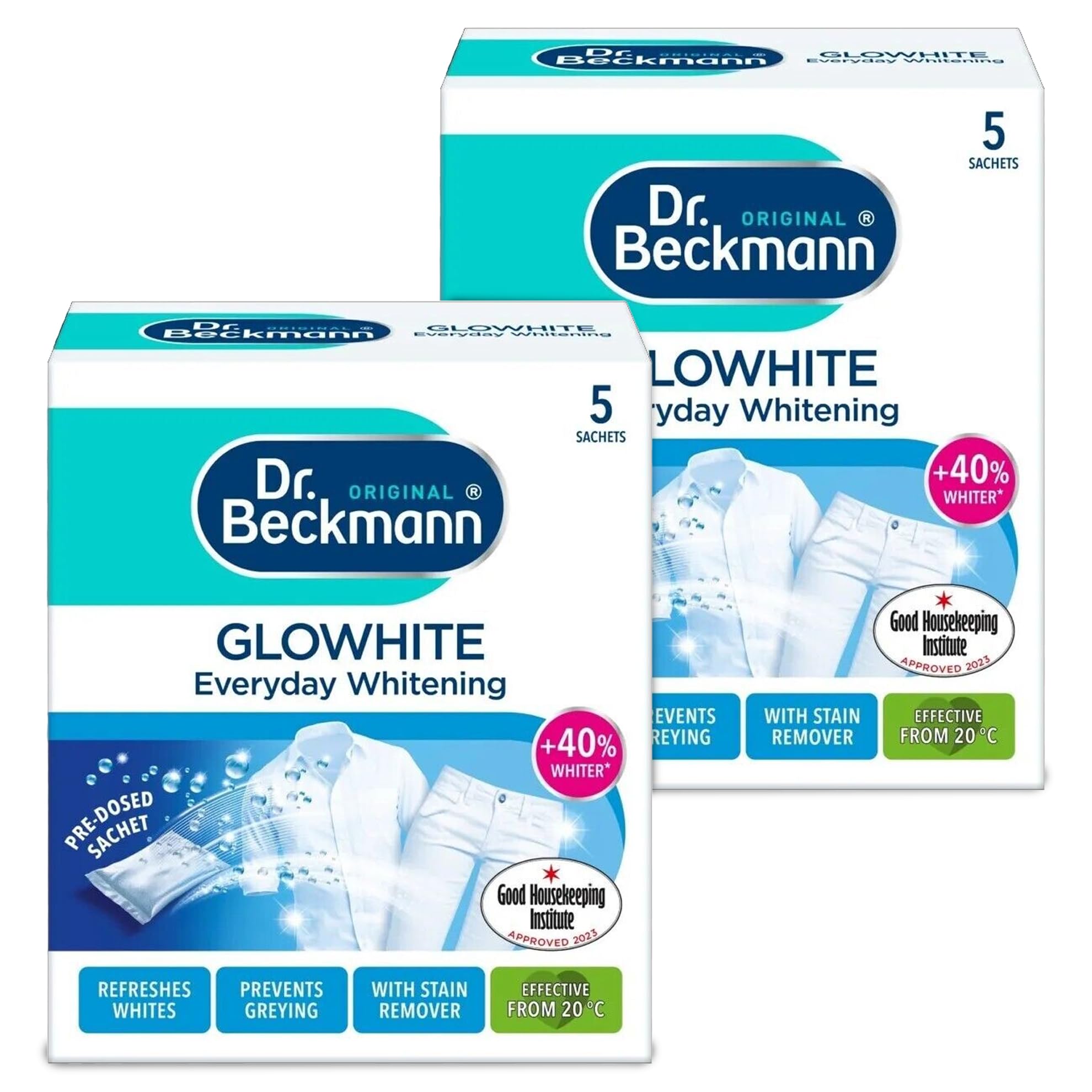 Dr. Beckmann Glowhite Whitener Five 40g Sachets (2 Pack)