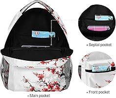 Amazon.com: ALAZA Japanese Cherry Blossom Sakura Large Backpack for Girls  Kids School Women Personalized Laptop iPad Tablet Travel School Bag with  Multiple Pockets for Men Women College : Electronics
