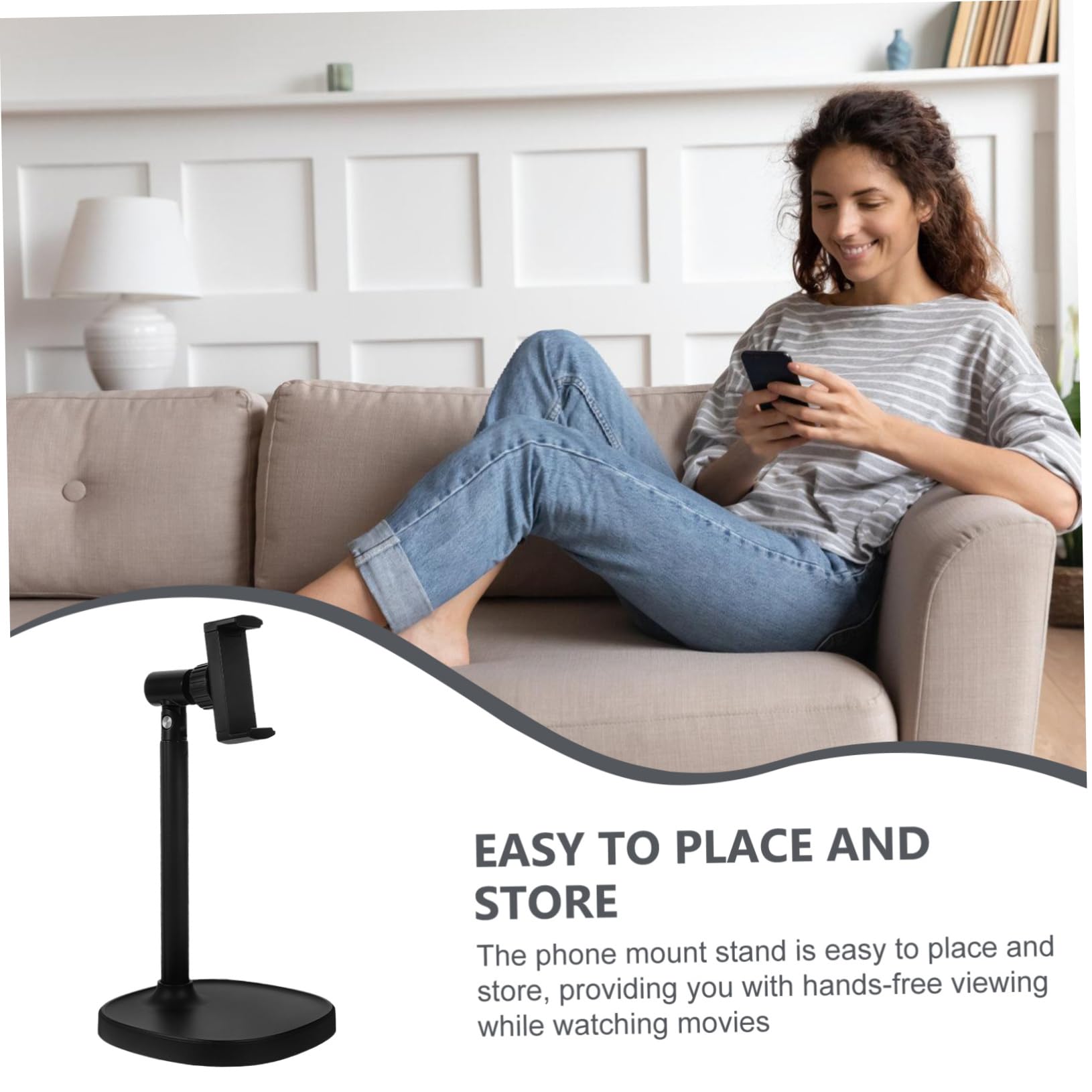 Supporto Regolabile Per Smartphone Da Scrivania Supporto Da Tavolo Portatile Per Telefono e Tablet Ottimizza Angolo Di Visione Per Casa e Ufficio Design Antiscivolo e Compatto
