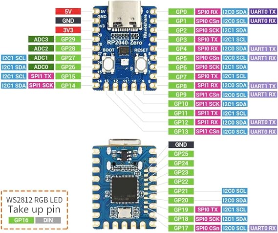 RP2040-Zero Microcontroller Development Board Motherboard Processor Microcontroller