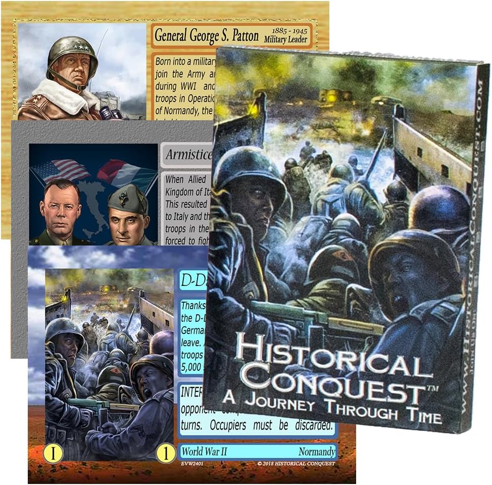 Playing Card Game – World War II 20-Card History Expansion Pack (Fun and Educational for Students and Parents)