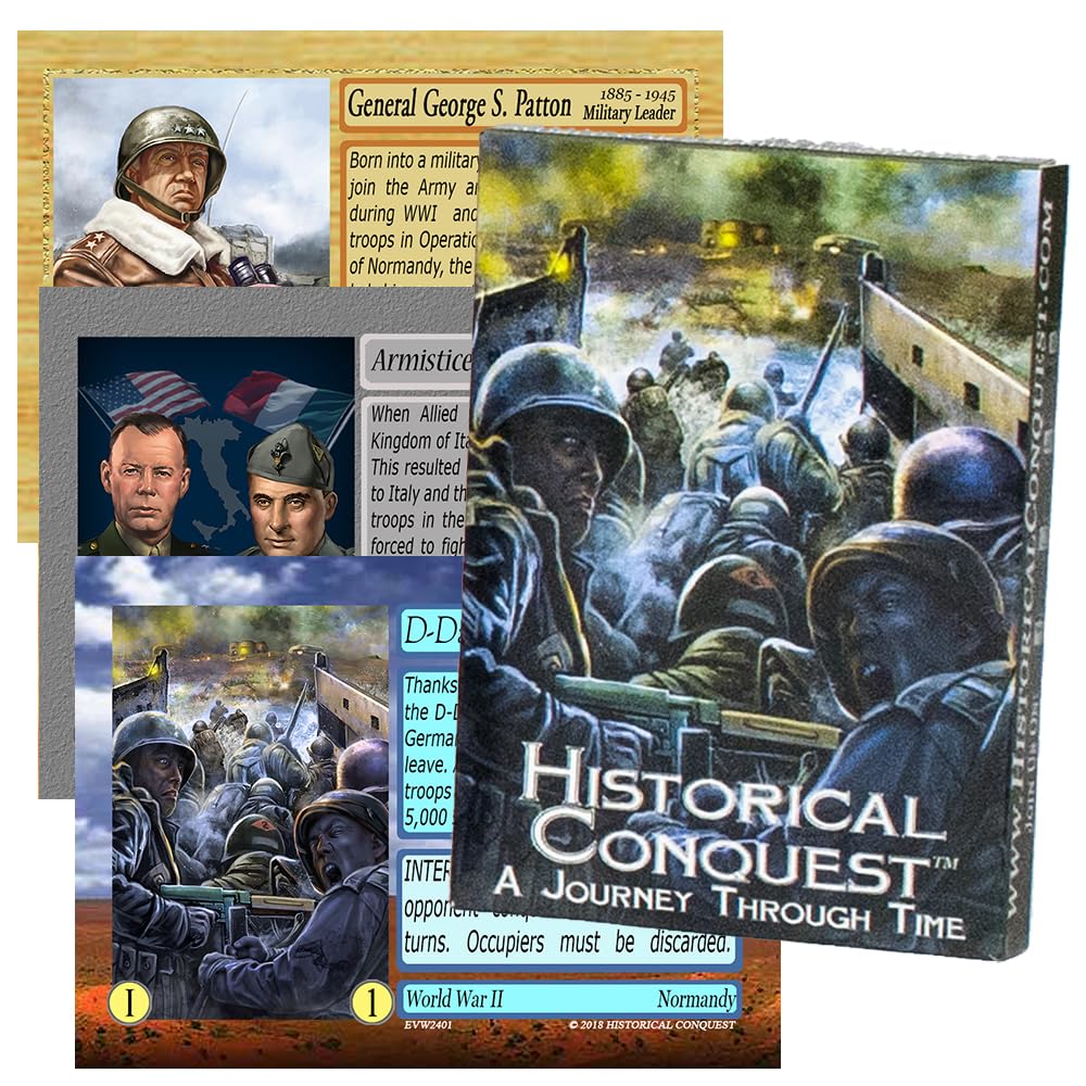 Historical Conquest Playing Card Game - World War II 20-Card History Expansion Pack (Fun and Educational for Students and Parents)