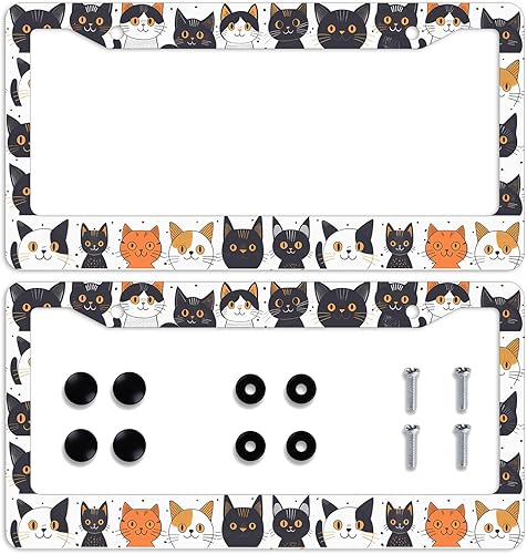 Miniatura 9 de Marco de matrícula con carcasa vintage, marcos de matrícula de caracola azul del océano, marcos de matrícula personalizables, marcos de matrícula de