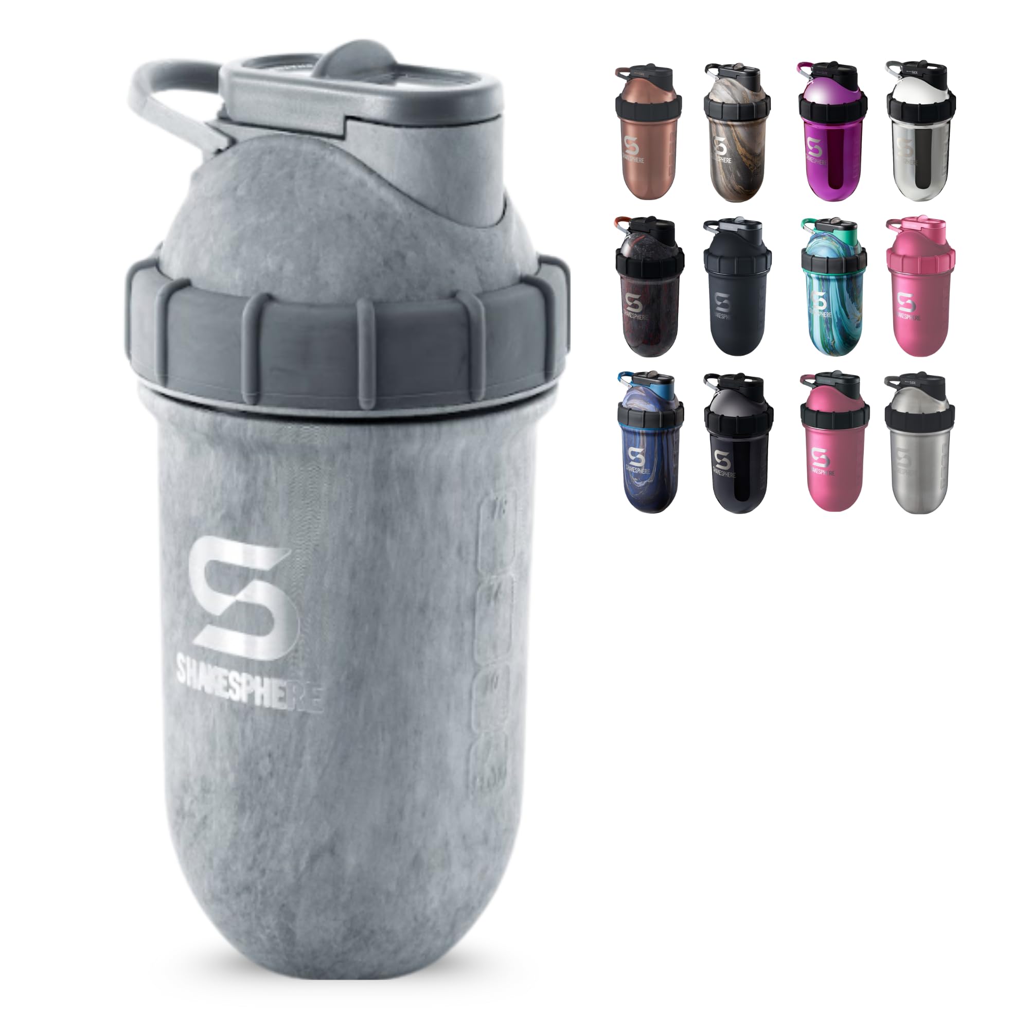 SHAKESPHERE Shaker à protéines isolé en acier inoxydable de 680 g