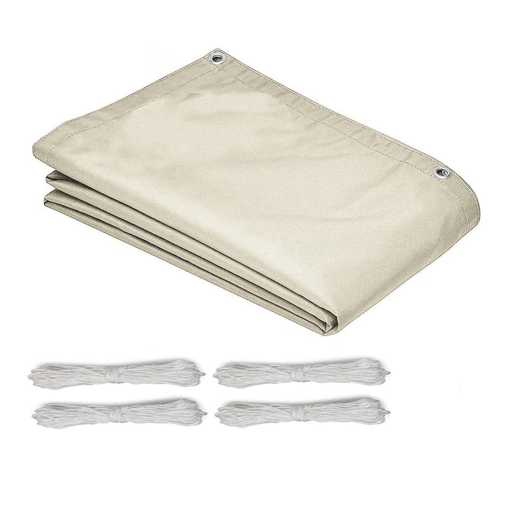 Tenda a Vela Impermeabile Rettangolare 3.5 x 8 m Anti UV 98% Parasole Tenda a Vela Giardino Tendalino con corda libera1,5 m per Esterno, Giardino e Terrazza, Bianco