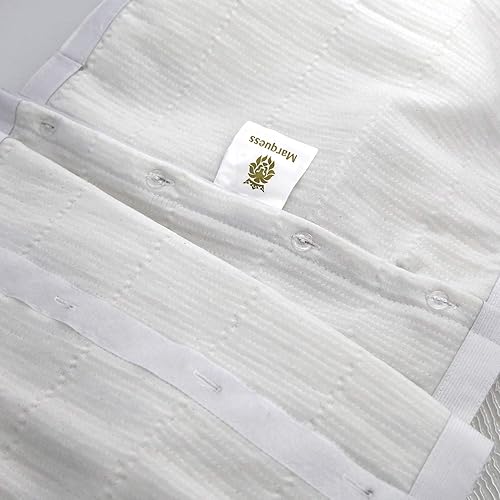 Miniatura 6 de Funda de somier, elástico envolvente, alternativa a la falda de cama con patrón de rayas verticales y longitud clásica de caída de 15 pulgadas.