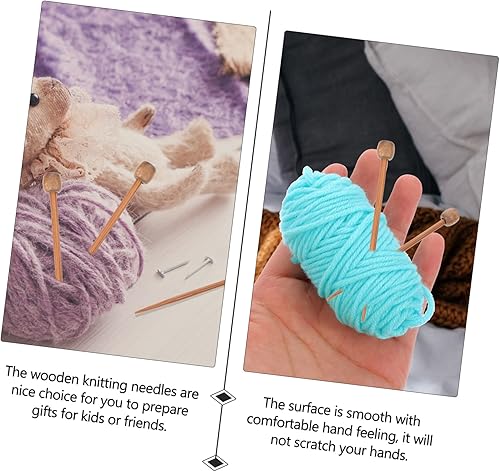 Miniatura 2 de ULDIGI Broche de madera para tejer, 20 unidades, para proyectos de hilo, herramientas de material para manualidades y tejidos, 20 unidades