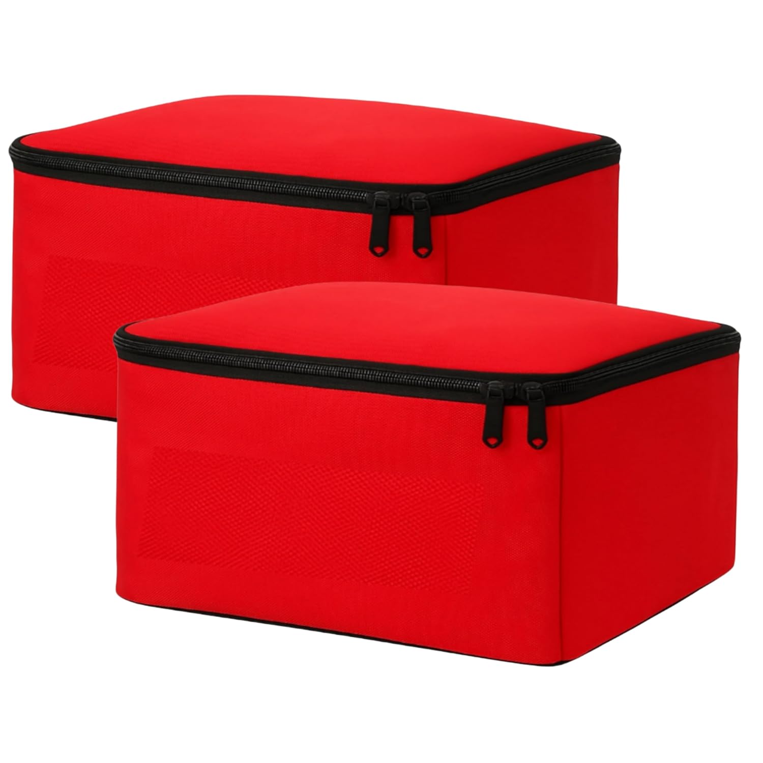 GOMAJO Clothes Storage Bag, Wardrobe Organizer, Portable, Lightweight Foldable Multipurpose for Clothing, Saree, Blanket Storage 39X35X24 cm (RED, 2 PCS- 39X35X24 CM)