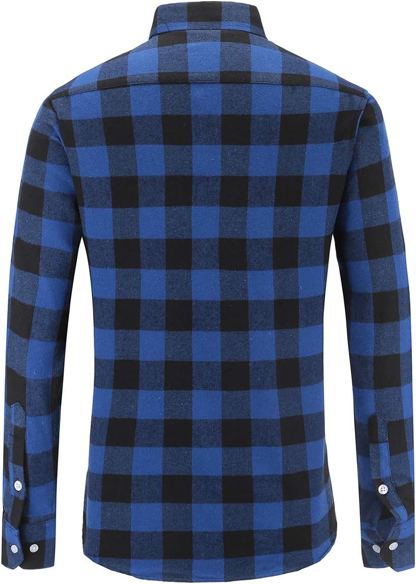 Mens Buffalo Plaid Shirts Long Sleeve Flannel Shirt for Men Lumberjack Shirt - Image 6