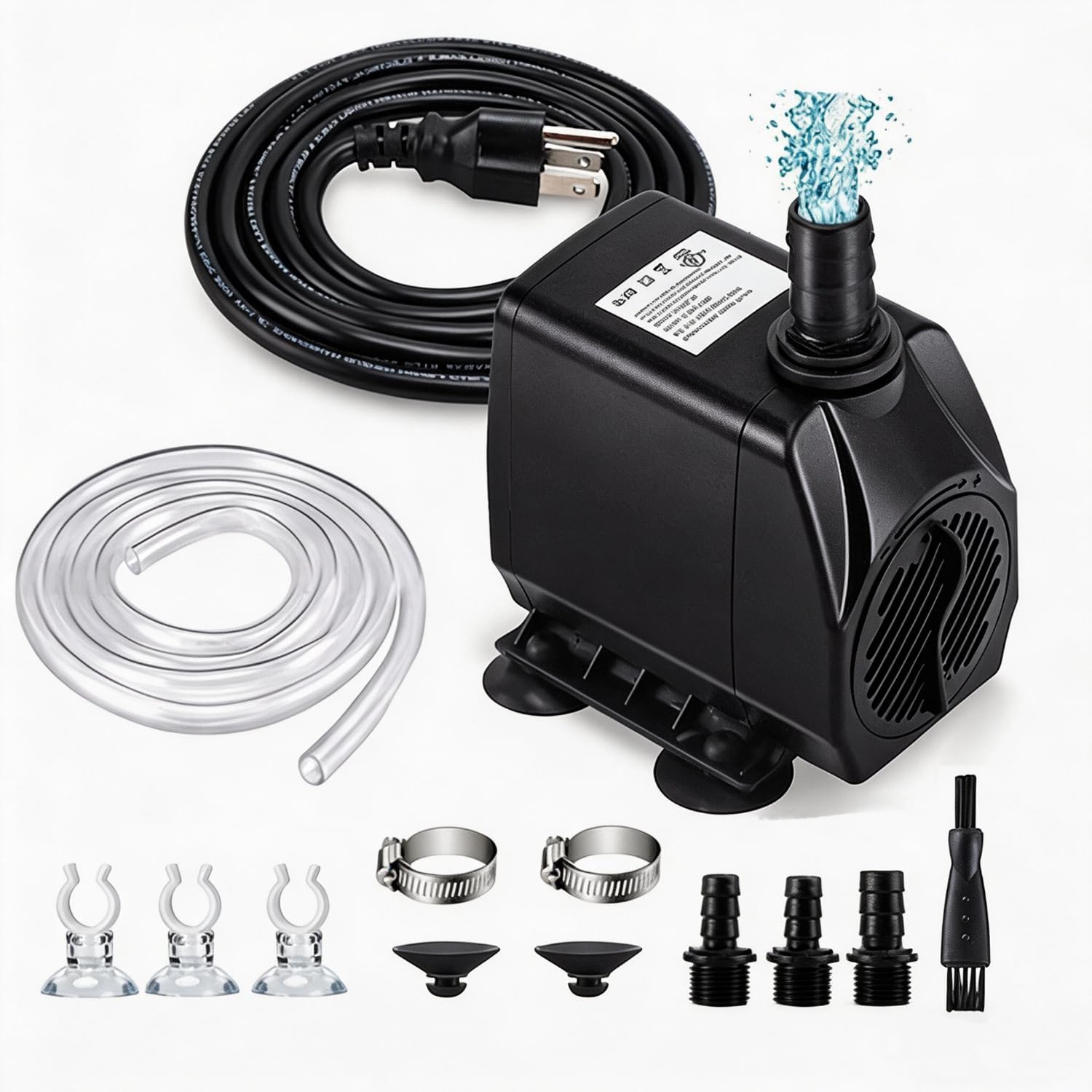 Submersible Pump, 880GPH(60W 3500L/H), Ultra Quiet Water Fountain Pump with 6.56ft Tubing (ID x 1/2-Inch), Compact Fountain Water Pump for Fish Tank, Pond, Aquarium, Statuary, Hydroponics