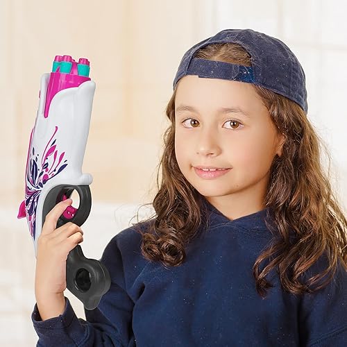 Miniatura 5 de Blaster de juguete de bala suave, con 8 dardos en barril giratorio, 20 dardos de espuma suave y cebado de acción de perno, lanzador de espuma de