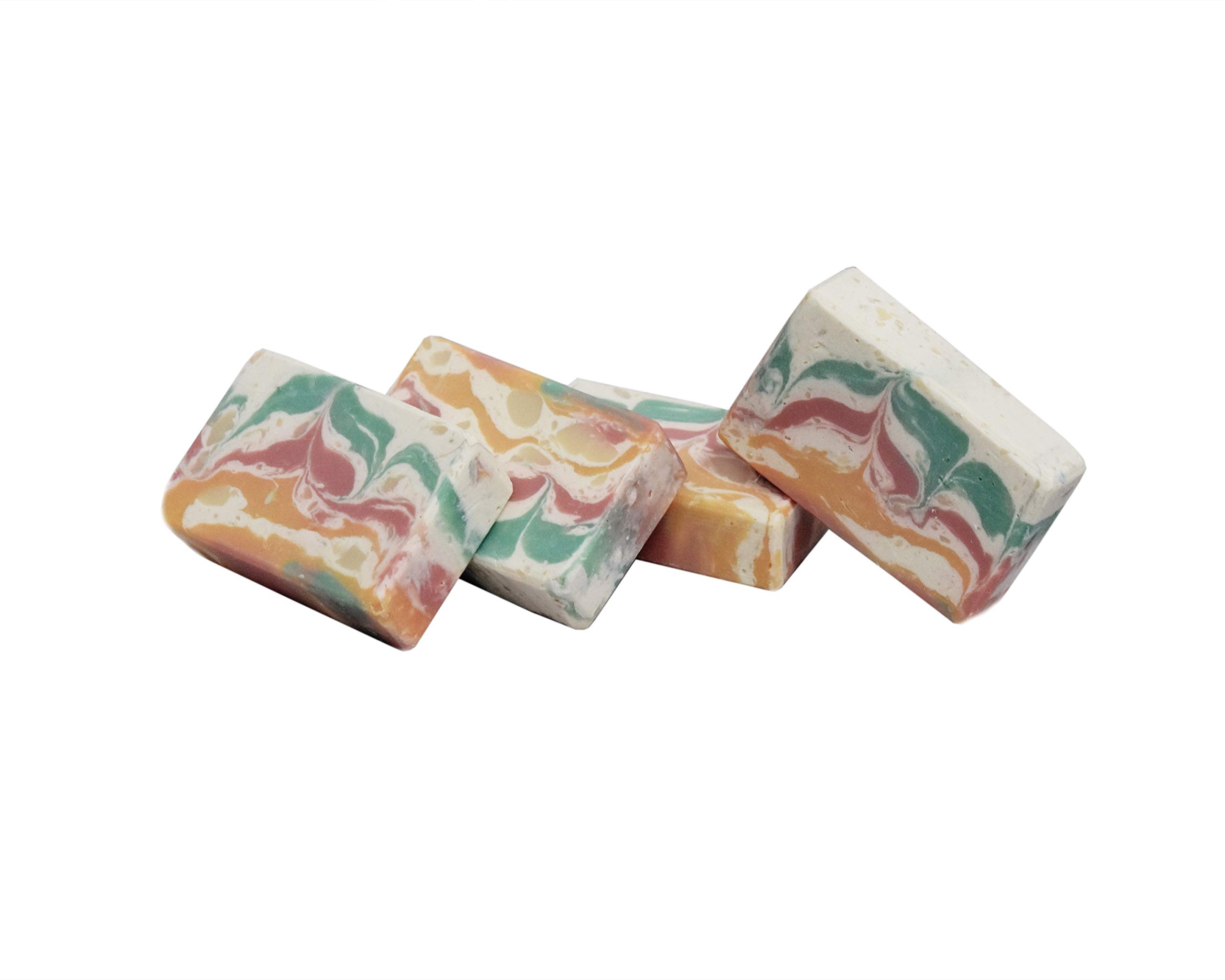 CREAMY TEASE Marvelous Ayurvedic Cold Processed Soap with Shea Butter and Grape Seed Oil - Organic, Chemical Free, Soap Bar for Face, Body, Skin Brightening (440 Grams, Pack of 4)