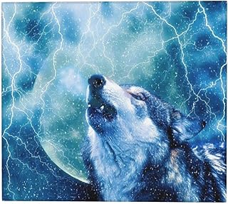 zsst Maty do suszenia naczyń do blatu kuchennego 40 x 45 cm wilk błyskawica fajne chłonne naczynia z mikrofibry ociekacz mata do dekoracji zlewu