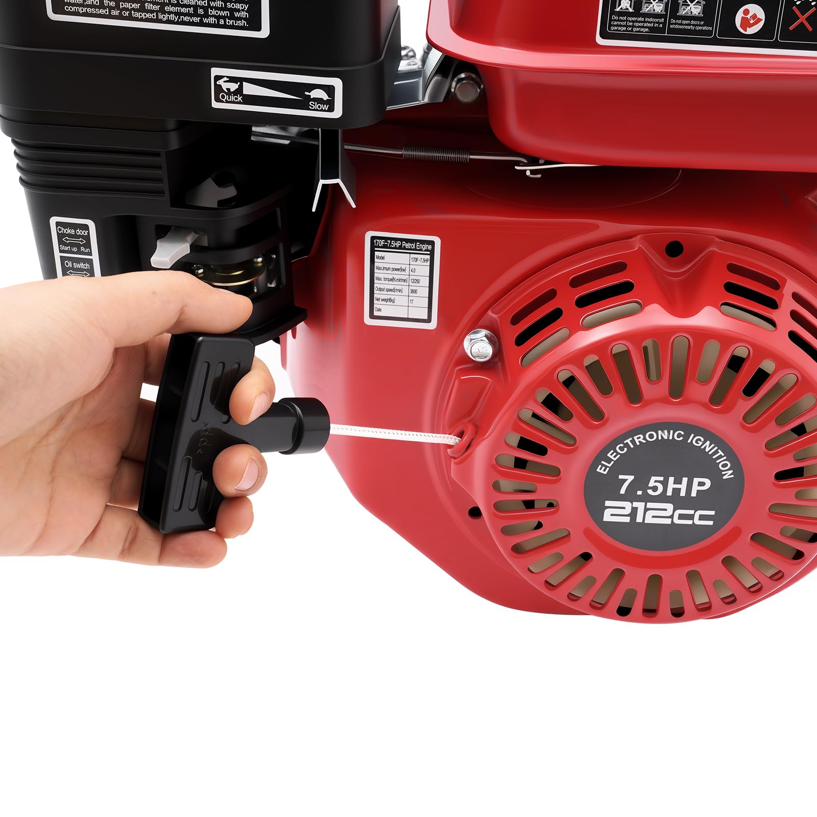 Generatore di motori diesel da 4000 W, motore a benzina a 4 tempi, motore kart, 7,5 CV, 212 cc, con spegnimento automatico a basso livello di olio