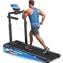 Auto Incline Treadmill, Heavy Duty Treadmill with Adjustable Height | 400+ lbs Capacity, Foldable Treadmills for Home, 44"x17" Wide Belt, 3.5HP Quiet Walking Pad Treadmill with APP, Remote & LED