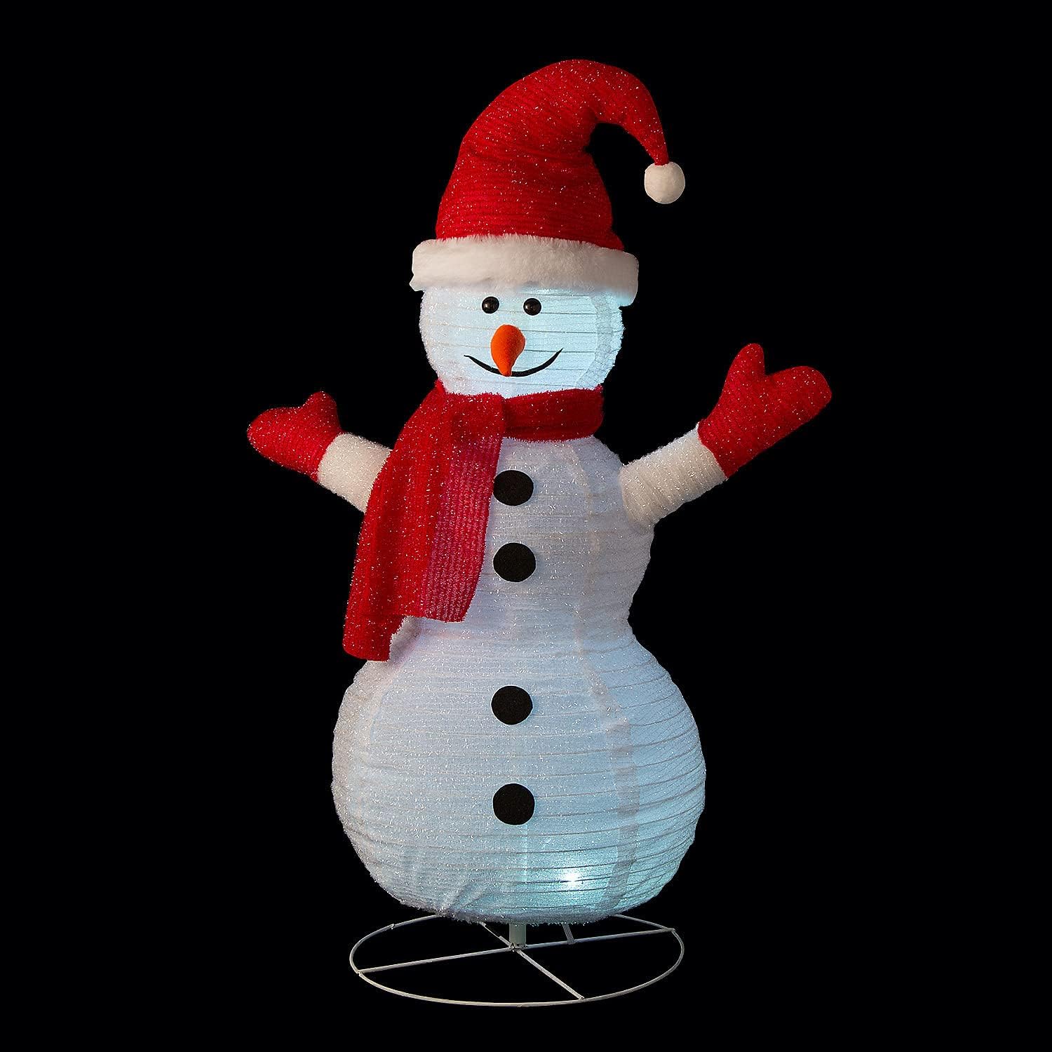 3 ft. Light-Up Snowman Collapsible Outdoor Christmas Decoration