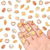 100 Pieces Mini Bread for Dollhouse Miniatures Mini Food for Crafts Tiny Resin Things for Dollhouse Mini Kitchen Micro Landscaping Decoration