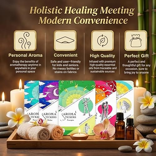 Miniatura 4 de AROMA STICKERS® Original Blend Edition All in One - 100% Natural Essential Oil Scented - Aromatherapy Sticker Diffuser for Relaxation & Energy Boost