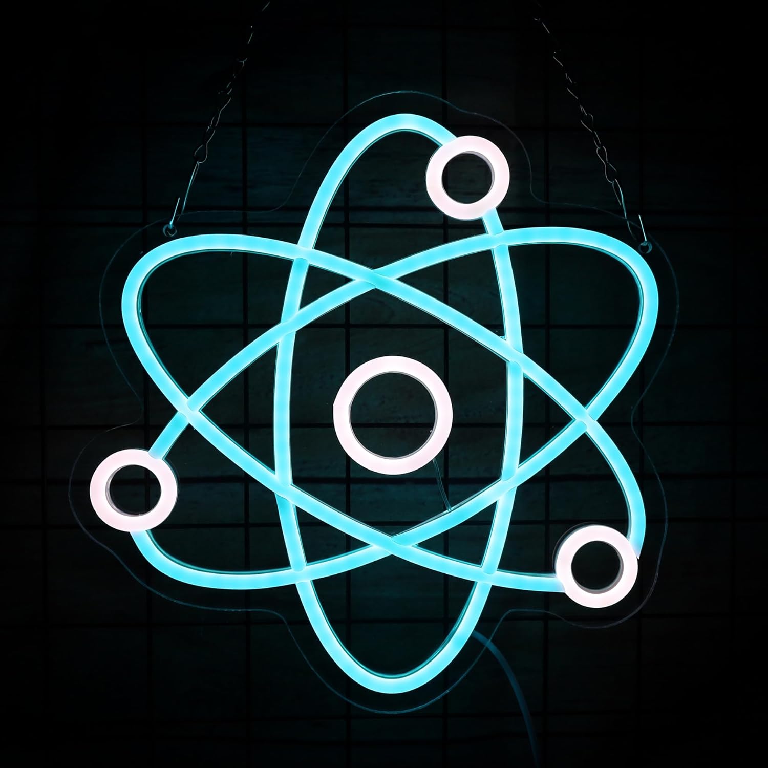 Atomic Neon Sign,Molecule Neon Light,Led Light Up Sign,Neon Science Decor,Led Sign for Science Classroom Bedroom Wall Decor Game Room Man Cave kids Room Decor