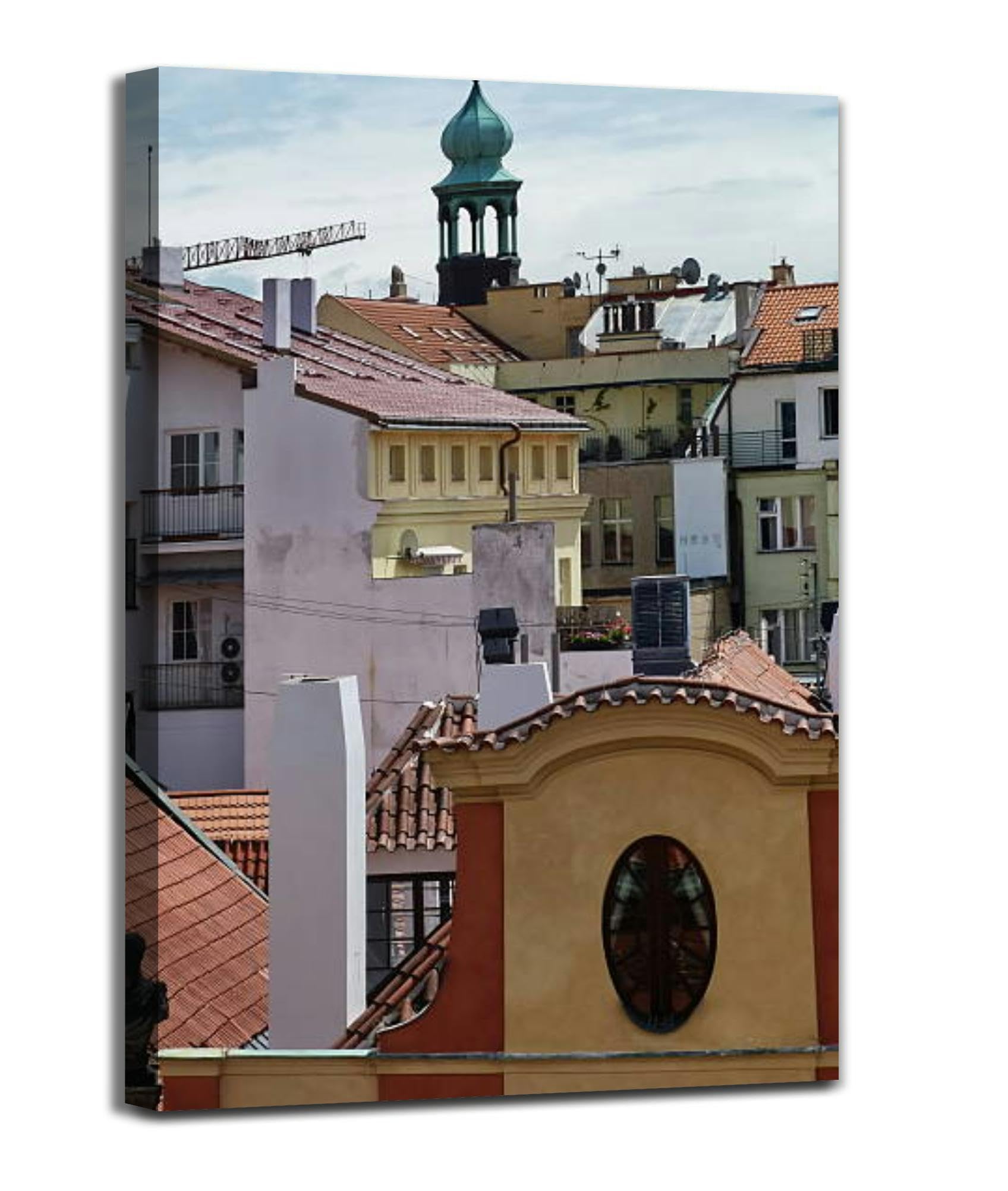Top view the buildings Old Town Square Prague Canvas Wall Art Decor For Bedroom Living Room Painting Large Framed Picture Posters Prints Bathroom Office Kitchen Artwork 20x30