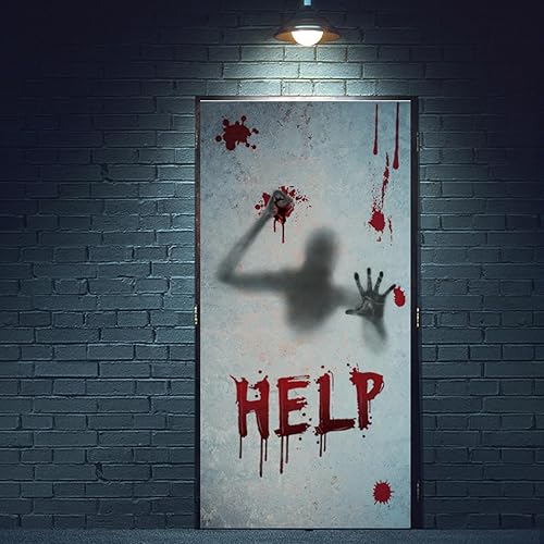 Miniatura 2 de Halloween Horror Huellas de manos de sangre Huellas de manos Baño Horror Ventana Baño Etiqueta estática