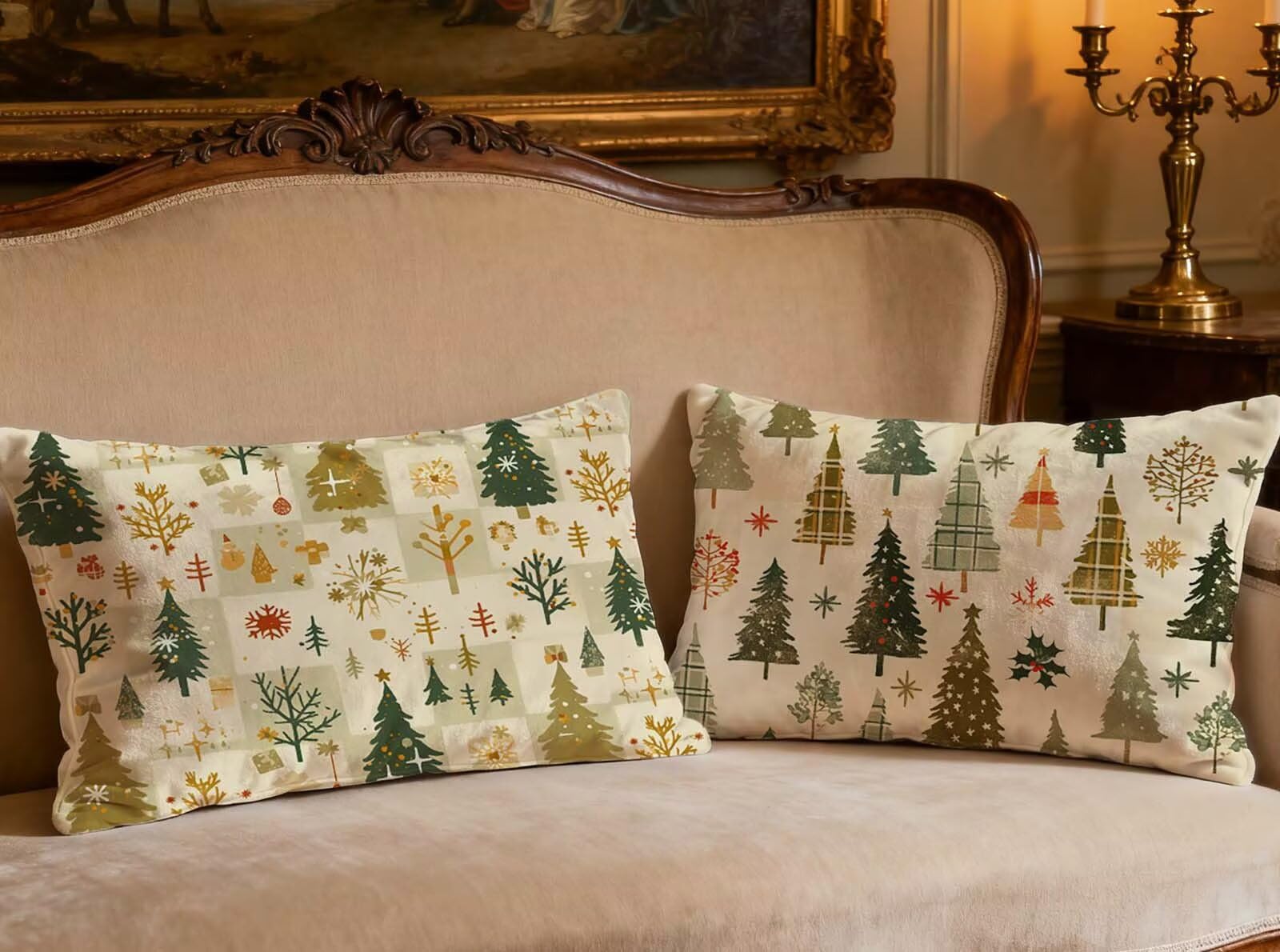Housse de coussin vert sauge 70x90cm velours décoration salon lit