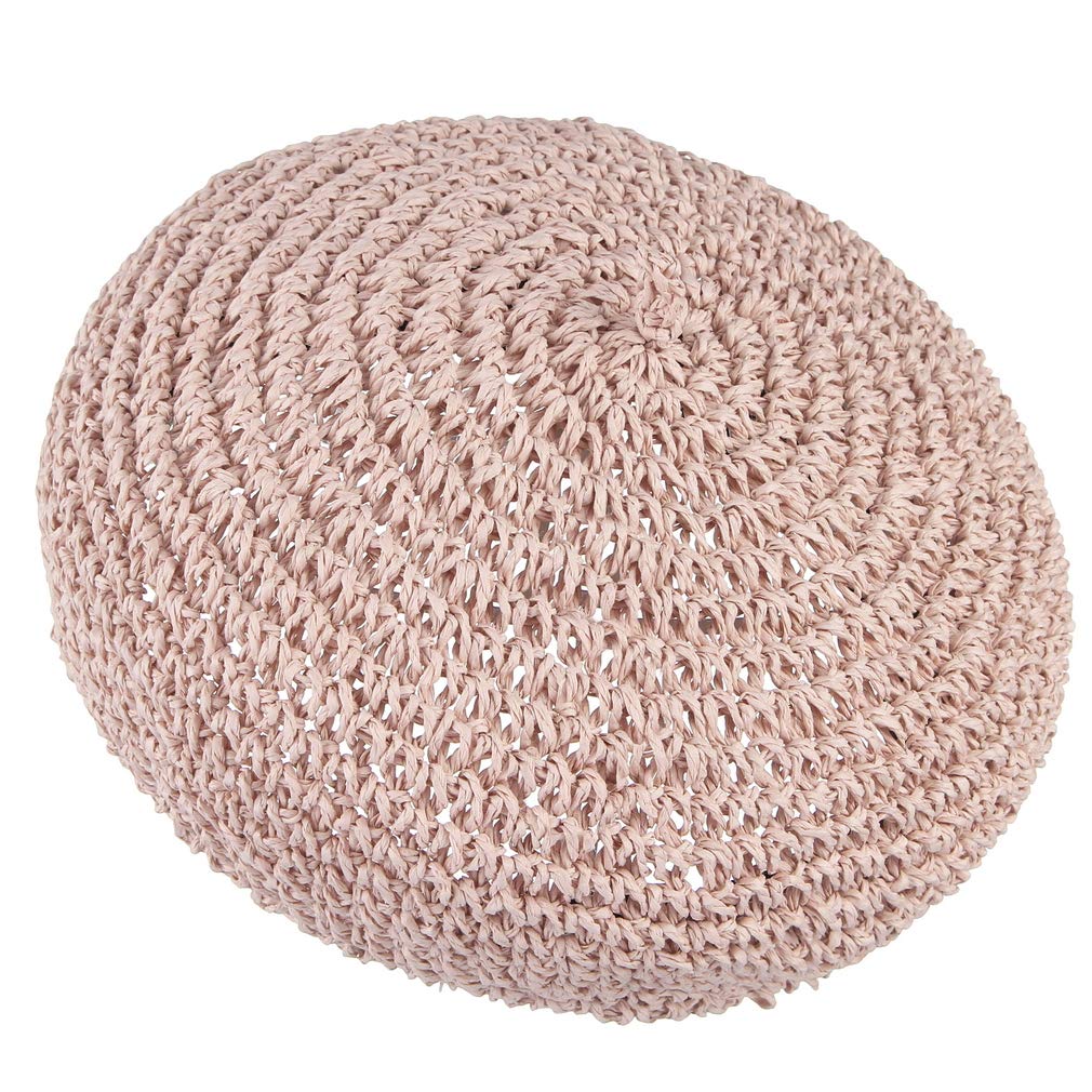 GEMVIE Casquette en Paille Femme Béret Basque Chapeau Été Tissé Français Chapeau Art Chapeau Voyage Anti UV Plage Chapeau de Soleil