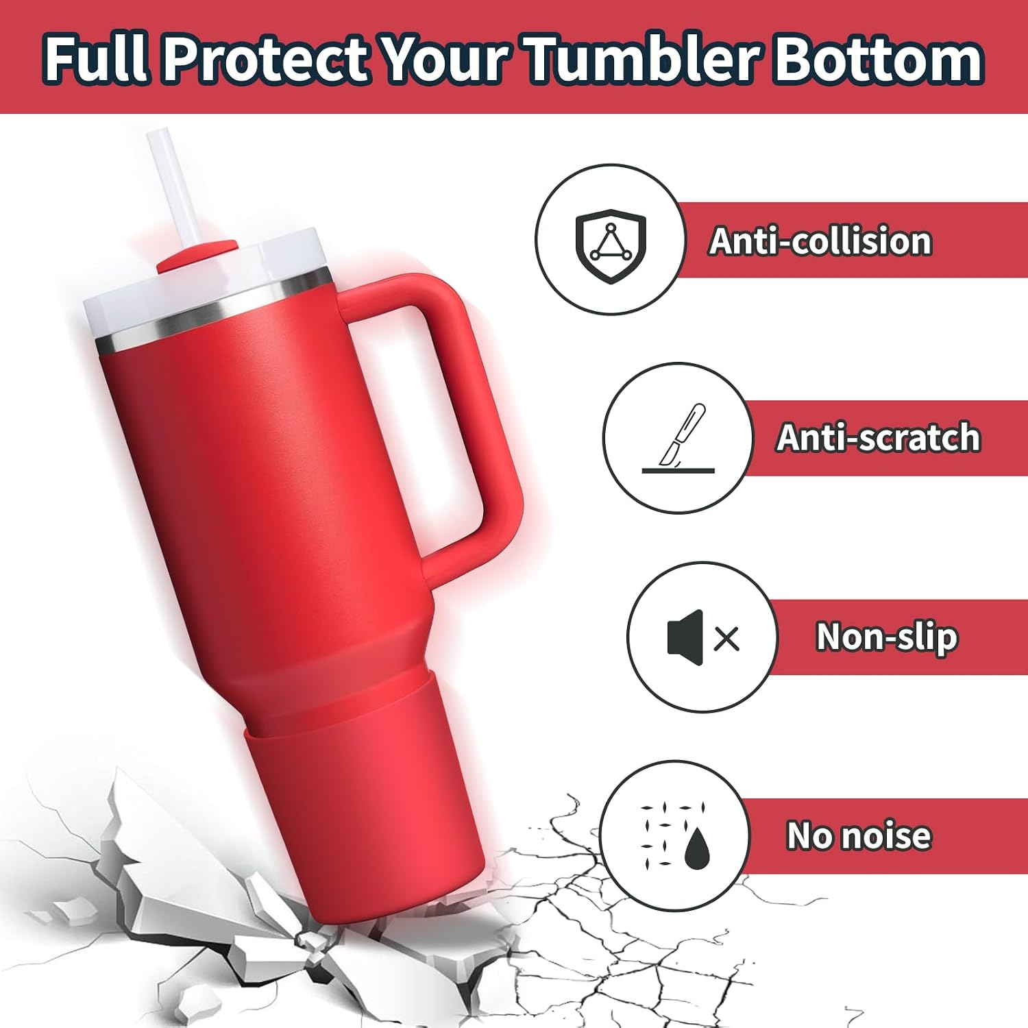 WUQID Higher Silicone Boot Compatible with Stanley Quencher H2.0 20/30/40oz image 3