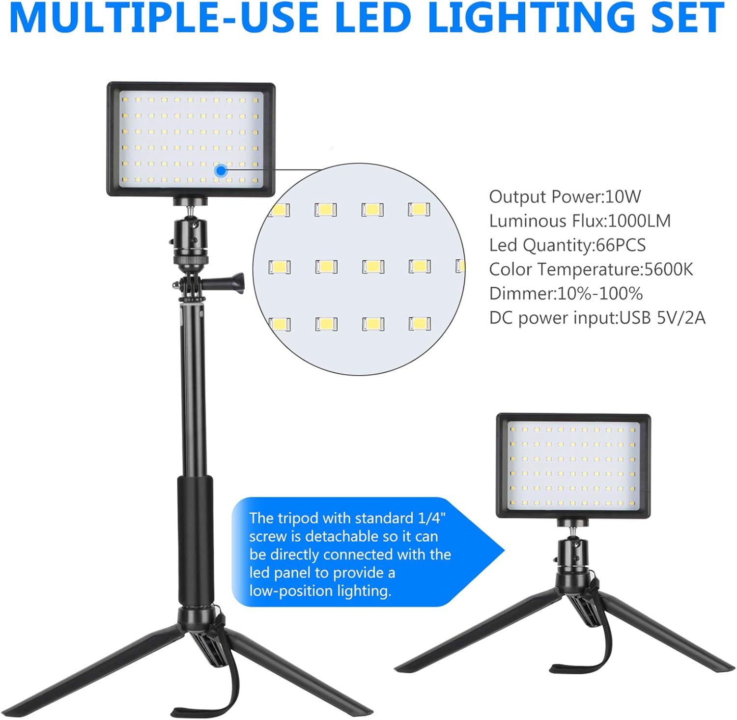 Bеѕt Rеvіеw Neewer Dimmable 5600K USB LED Video Light 2-Pack with Remote Control,Tripod Stand,Color Filters and Bag for Tabletop/Low-Angle Shooting,Zoom/Video Conference Lighting/Gaming Live/YouTube/Photography