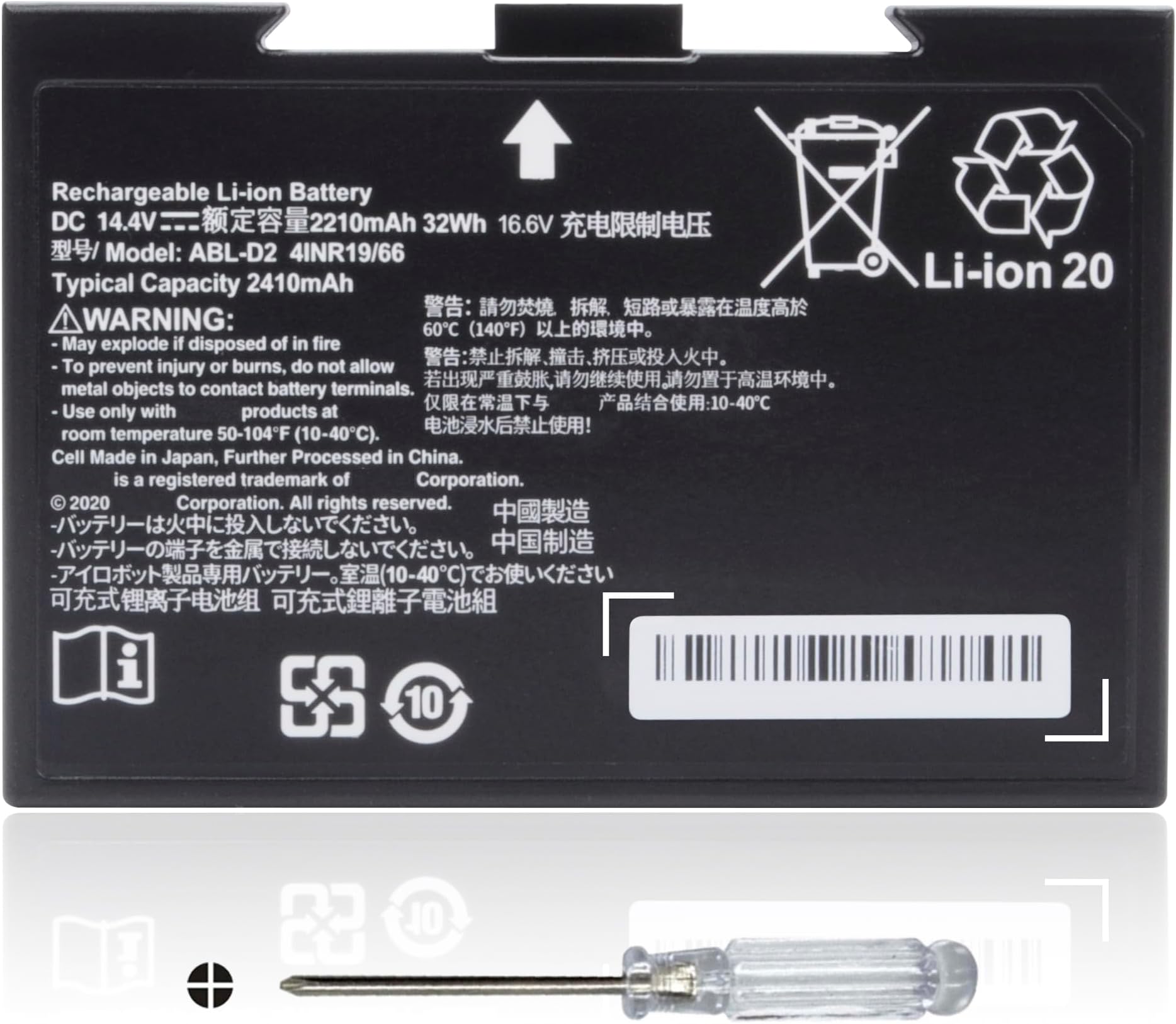 ABL-D2 Battery for Roomba e, i and j Series i3 i3+ i3 Plus 3150 i4 i4+ i4 Plus i5 i5+ i6 i6+ i7 i7+ i7 Plus i8 i8+ i8550 Series for Roomba e5 e6 Series for Roomba Combo j5 i5 j7+ j9+ Series ABL-D2A