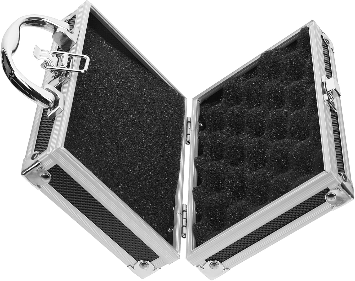 ERINGOGO Aluminum Attache Case - 7inch Lock Metal Briefcase with Ripple Foam, Hard Aluminum Carrying Case for Men, Universal Portable Tool Case for Laptop/Luggage/Instrument, Black - Image 9