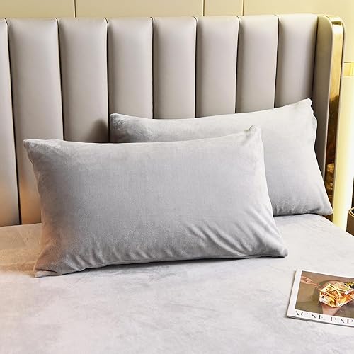 Miniatura 3 de LweiPsqLin Juego de sábanas de terciopelo, juego de sábanas de vellón con bolsillos extra profundos, sábana bajera de felpa cálida, sábana encimera