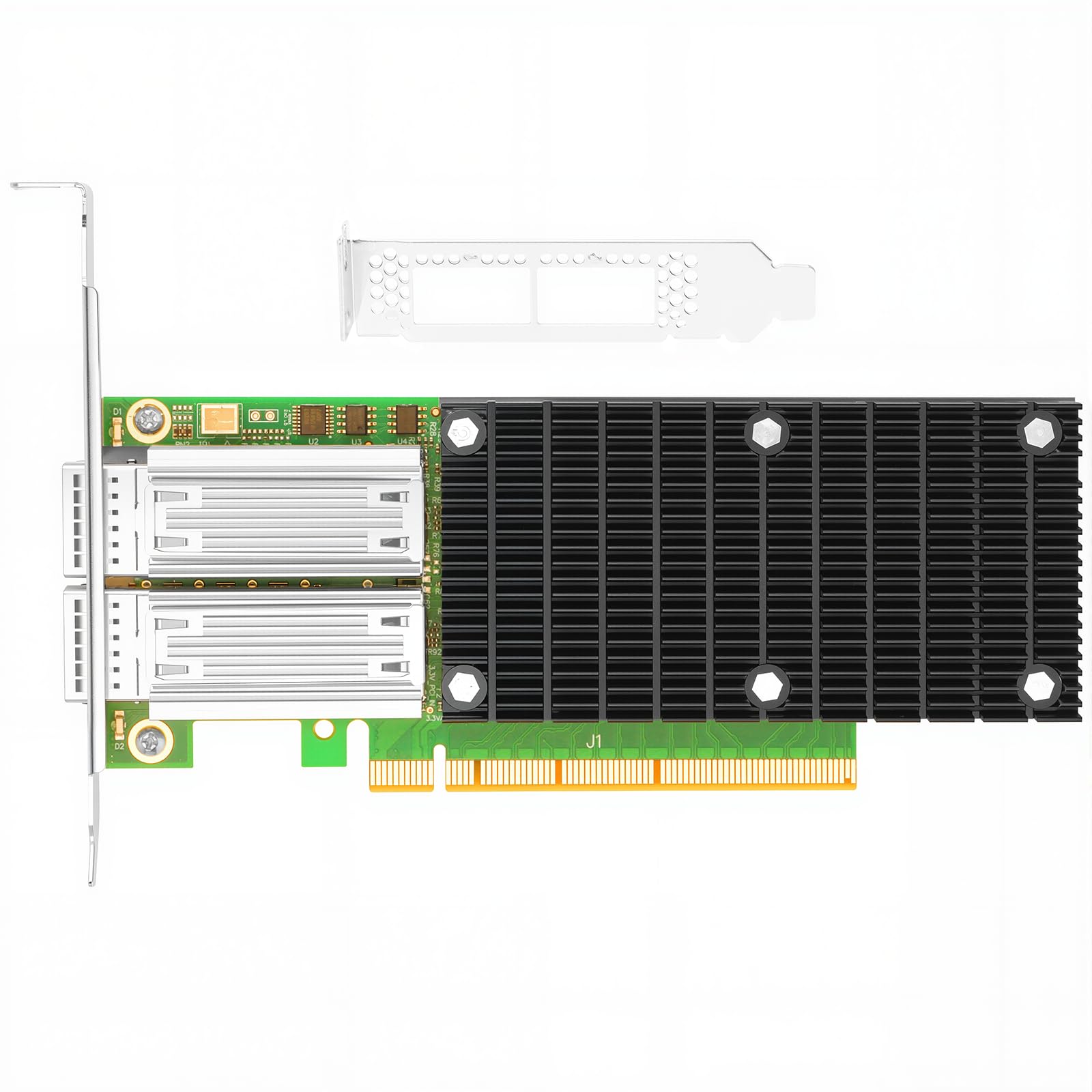 Dual Port 100G QSFP28 PCIe 3.0 x16 VPI Network Adapter Card, Compatible with MCX456A-ECAT ConnectX-4, 100GbE Ethernet & EDR InfiniBand RDMA Server NIC for HPC AI Training
