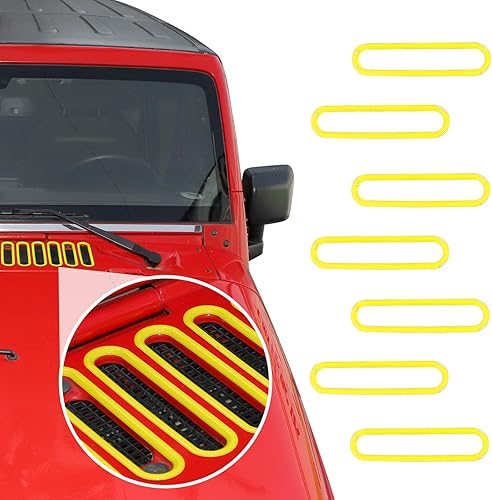 Miniatura 8 de Cubierta de ventilación de capó, panel de ventilación de capó, accesorios exteriores de ABS para Jeep Wrangler JK JKU 2007-2018 de 24 puertas