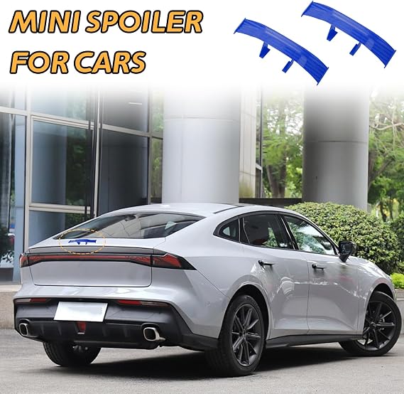2PCS Car Spoiler,Universal Car Mini Spoiler Lip, Carbon Fiber Rear Tail Wing,Spoilers for Cars,Front & Rear Spoilers,Mini Spoiler Wing,Decorative Spoiler Wing for Cars,Modified Accessories (Blue)