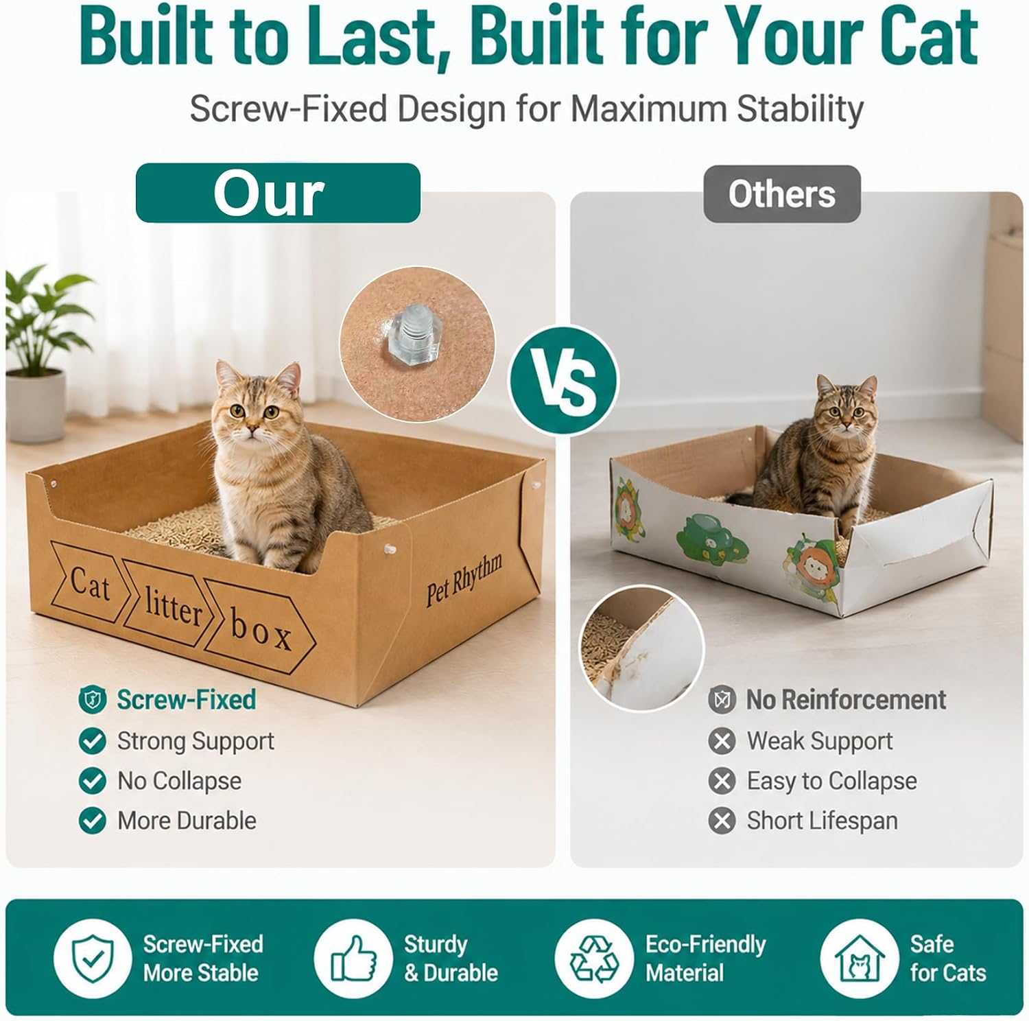Disposable Cat Litter Box for Big Cats 3 Pack (20''x16''x6'')