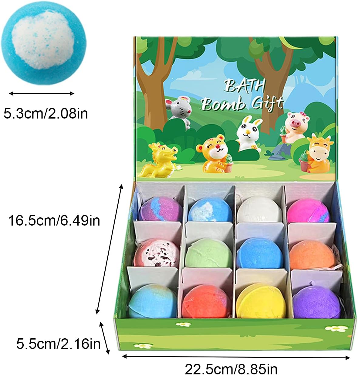 Bath Ball for Kids, Bath Ball with Toys, Soda Salt Balls, Natural Organic Toys for Land and Sea, Handmade Balls for Kids Birthday