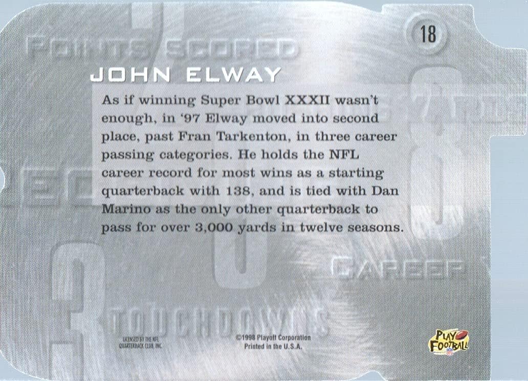 1998 Playoff Prestige Football Inside the Numbers #18 John Elway