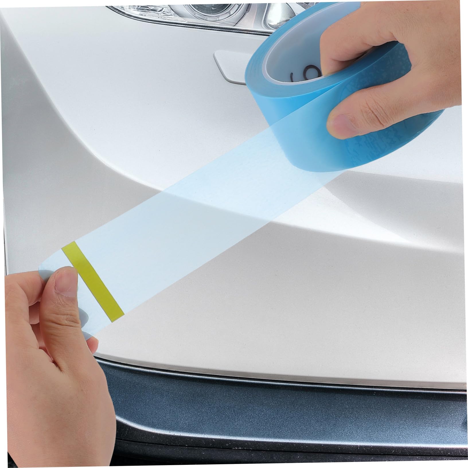 Garneck 5 Rouleaux Ruban de Masquage Pet Haute Température Ruban Fin pour Peinture Automobile Adhésif Résistant Sans Résidu Largeurs Variées pour Courbes et Carrosserie
