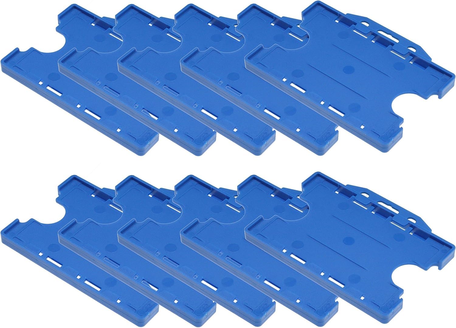 Customcard Ltd Double-Sided ID Card Holder - Secure, Blue Plastic for 2 Credit-Sized Cards (85mm x 54mm) - Durable, Lightweight for Work, School, Events - ID Card Holder for Lanyard (Blue, Pack of 10) โ image 1