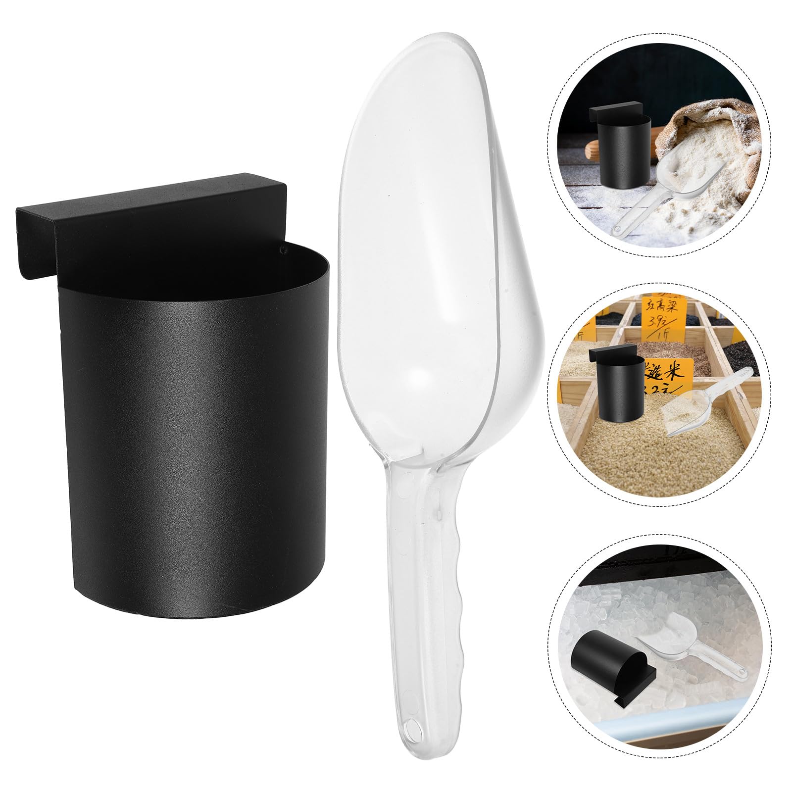 Abaodam Cuillère à Glaçons en Plastique avec Poignée Confortable, Pelle en Abs Pratique avec Organisateur, Cuisine à Domicile et Professionnels