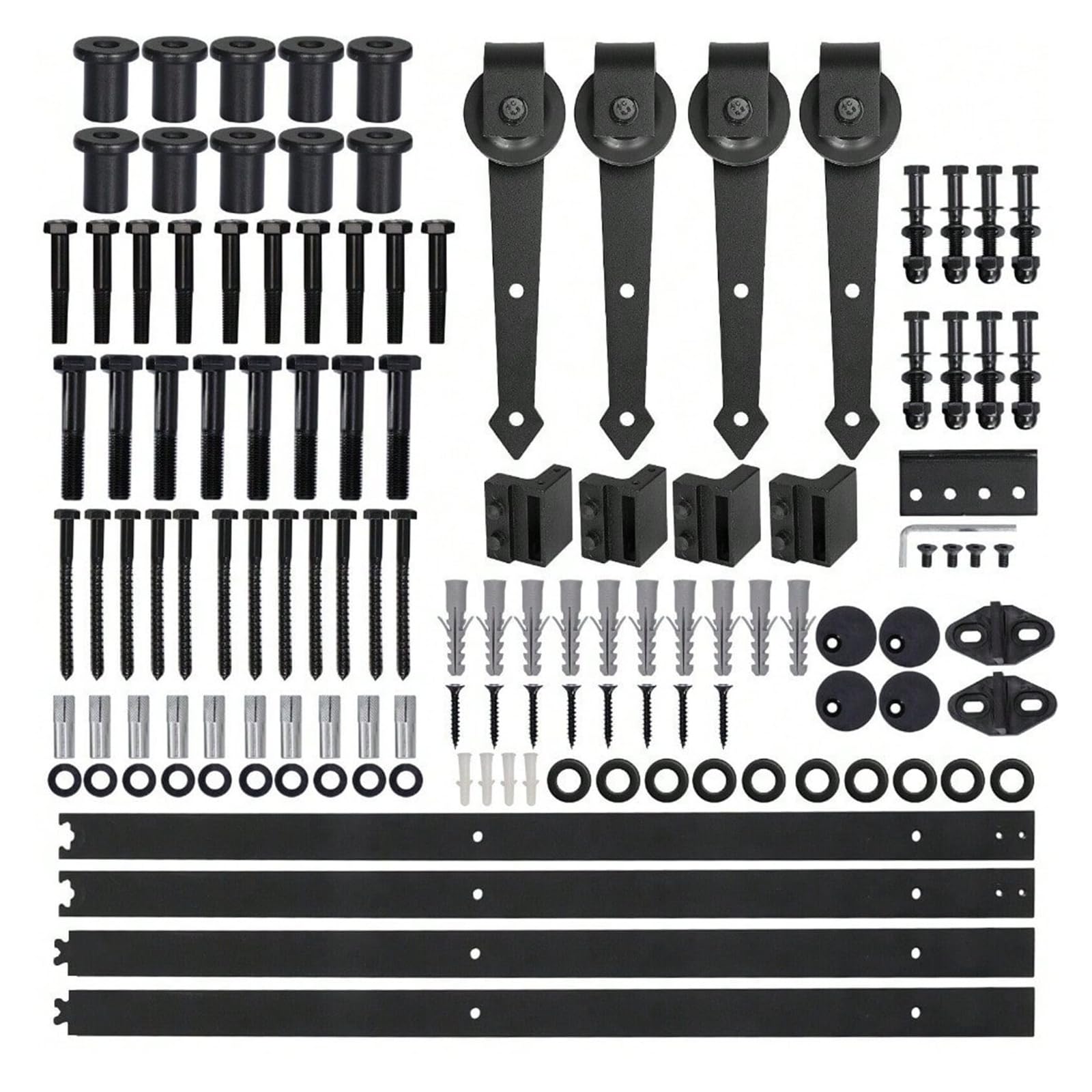 6.6FT Sliding Barn Door Hardware Kit,Single Track,Heavy Duty,Smooth Gliding